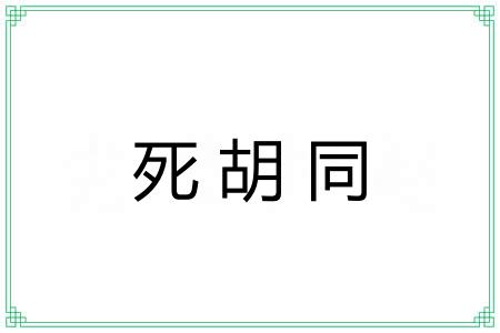 死胡同 死胡同