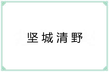 坚城清野 坚城清野