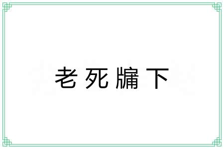 老死牖下 老死牖下