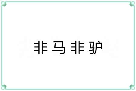 非马非驴 非马非驴