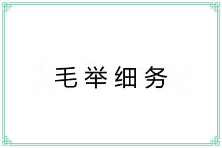 毛举细务
