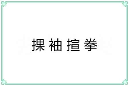 捰袖揎拳