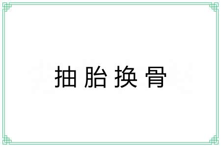 抽胎换骨 抽胎换骨