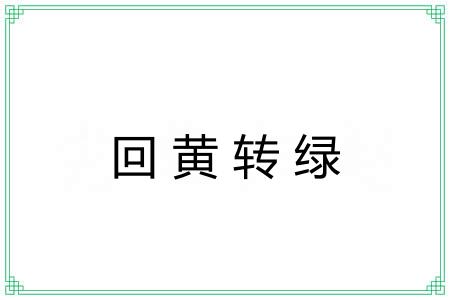 回黄转绿 回黄转绿