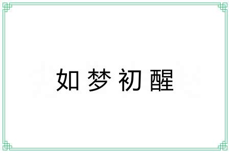 如梦初醒 如梦初醒