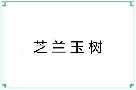 芝兰玉树 芝兰玉树