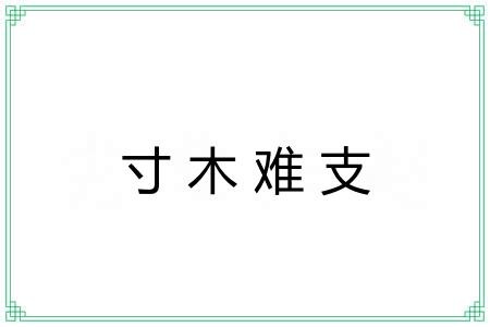寸木难支
