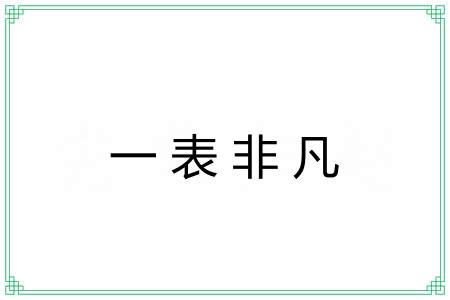 一表非凡 一表非凡