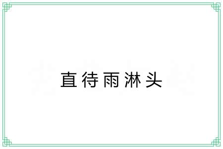 直待雨淋头