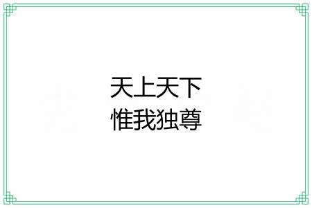 天上天下惟我独尊 天上天下惟我独尊
