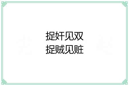 捉奸见双捉贼见赃 捉奸见双捉贼见赃