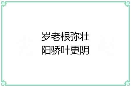 岁老根弥壮阳骄叶更阴