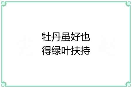 牡丹虽好也得绿叶扶持 牡丹虽好也得绿叶扶持